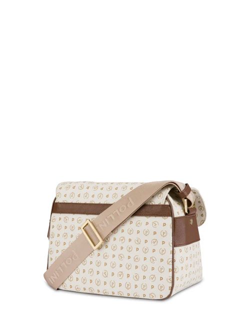Borsa Messenger Small Heritage Logo Classic Avorio/marrone POLLINI | TE8421PP04Q11/10C